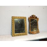 Gilt framed mirror and a walnut framed mirror