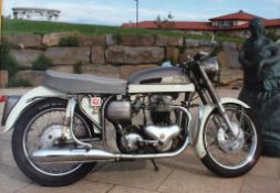 A Norton Dominator 600cc Motorbike, declared manufactured 1961, mileage 17,529, matching engine