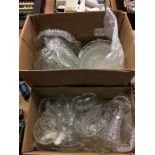 Two boxes of assorted glassware