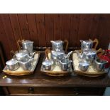 Three Picquot ware tea services