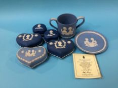 A collection of commemorative Wedgwood jasperware