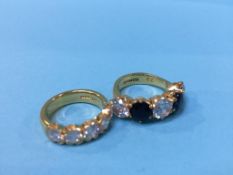 Two gold dress rings, stamped ‘916’, total weight 18.8g