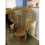 A cane 'peacock' chair