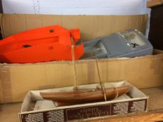 A large part built model boat