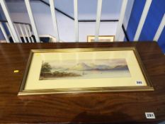 Watercolour, Landscape, signed L. Lewis, 55cm x 26cm