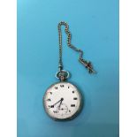 A silver pocket watch and Albert