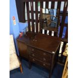 An oak dressing chest and a bedside cabinet