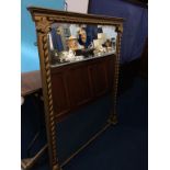 A gilt overmantel mirror, 108cm x 124cm