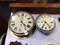 A Smith Astral ships clock and another small clock