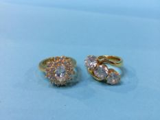 Two gold dress rings, stamped ‘916’, total weight 22.3g