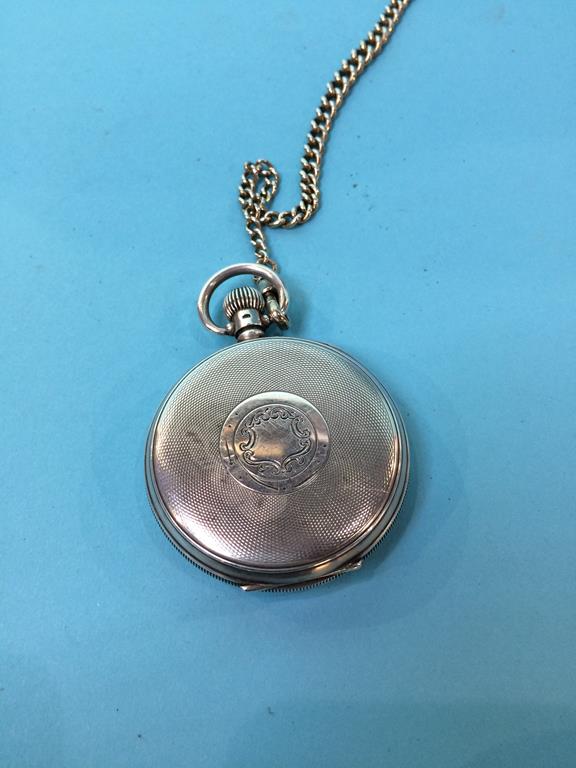 A silver pocket watch and Albert - Image 2 of 2