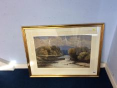 Watercolour, Landscape, signed, T. Holroyd, 73cm x 54cm