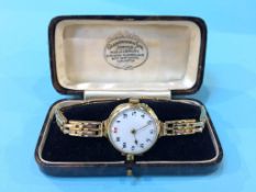 A ladies 9ct gold watch