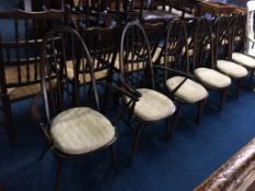 A set of six (4+2) Ercol dining chairs