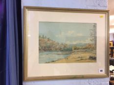 F Ward, watercolour, landscape