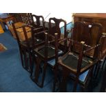 Six mahogany dining chairs