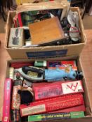 Two boxes vintage toys and games