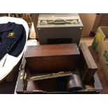 A viscount tape and mahogany mantle clock etc.