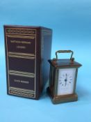 A boxed miniature Matthew Norman carriage clock
