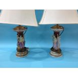 A pair of Meissen style figural table lamps