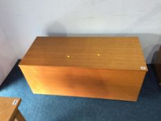 A teak blanket box