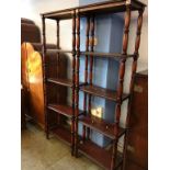 A pair of mahogany open bookshelves