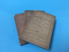 Three volumes, Wisden Cricketing Almanac, 1881, 1882, and 1883