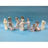 Eight various figures, six Nao and two Royal Worcester (8)