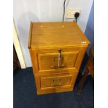 An oak filing cabinet, 45cm wide x 76cm long