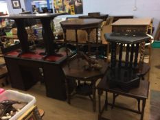 A desk, six occasional tables and ten pub tables