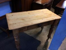 A pine single drawer side table