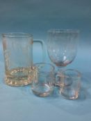 A collection of four Colliery disaster glasses