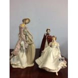 Four figures, to include Nao, Royal Doulton and Royal Worcester etc.