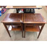 A pair of mahogany bedside tables