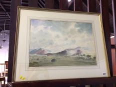 John Cooper, watercolour, signed, 'Derwent Fells from Millbeck', (labelled to verso), 33 x 47cm