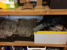 Two boxes of glassware and a box of assorted