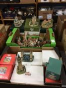 A collection of Lilliput Lane cottages
