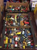 Three trays of die cast cars