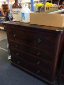 A Victorian mahogany straight front chest of four drawers, 121cm width
