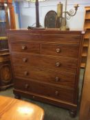 A Victorian mahogany straight front chest of two short and three long drawers, 116cm width
