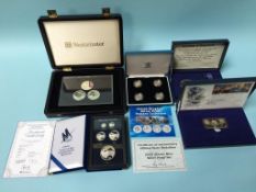 A Royal Mint, The One Pound Pattern Collection, 'Bridges', sterling silver, each coin weighing 9.