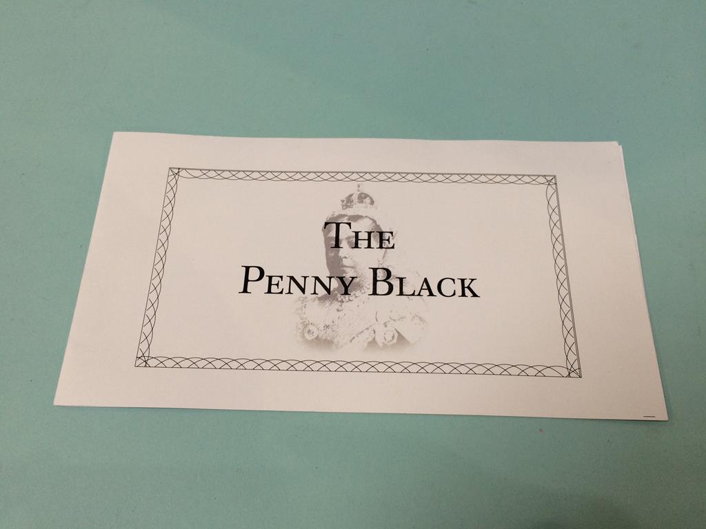 An 1840 Penny Black stamp