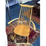 An Ercol spindle back rocking chair