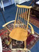 An Ercol spindle back rocking chair