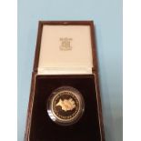 A 1987 Britannia proof 1oz, 22ct gold coin, 34.05g
