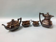 A silver plated four piece tea service