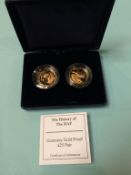 The History of the RAF Guernsey Gold Proof coins, £25 (pair), 22ct gold, weight, 7.98g (each)