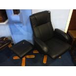 A black swivel chair