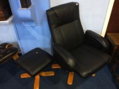 A black swivel chair