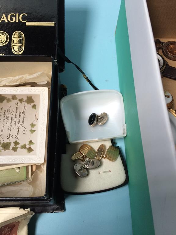 A box of assorted, to include ephemera and a wristwatch etc. - Image 3 of 4